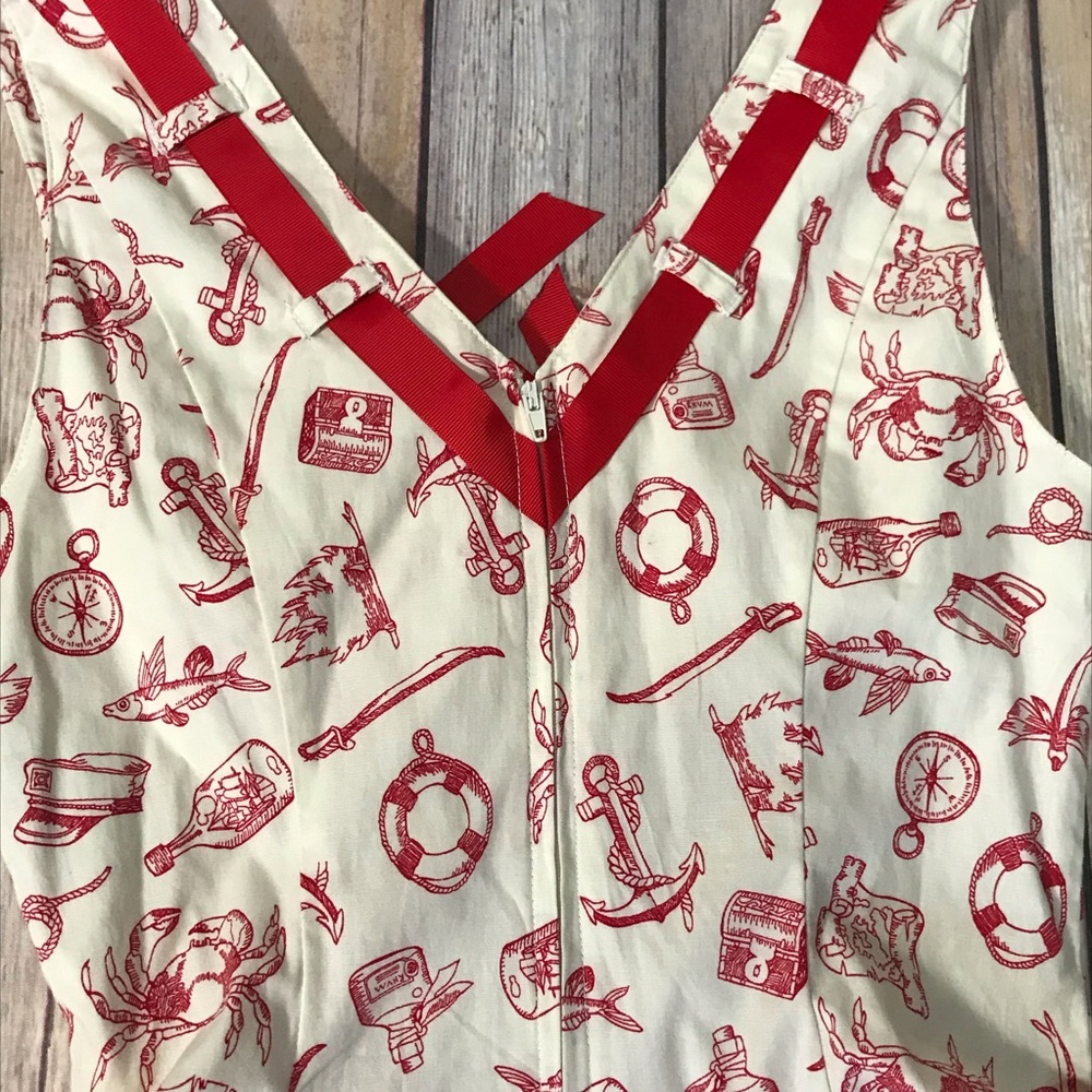 Hell Bunny Fit and Flare Nautical Swing Dress - Picture 6 of 7